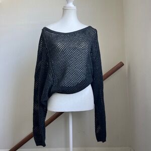 Anthropologie PILCRO Crochet Knit Sweater Top Festival Dolman Sleeve Boho